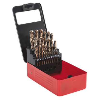 Sealey 25pc HSS Cobalt Fully Ground Drill Bit Set AK4702
