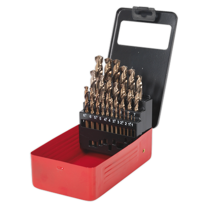 Sealey 25pc HSS Cobalt Fully Ground Drill Bit Set AK4702