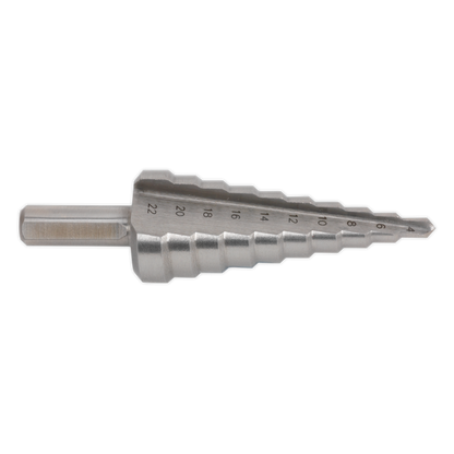 Sealey 4-22mm Double Flute HSS M2 Step Drill Bit AK4722