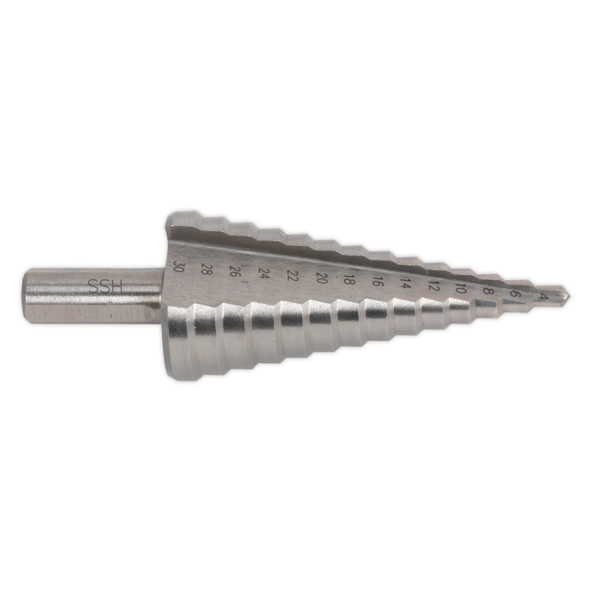 Sealey 4-30mm Double Flute HSS M2 Step Drill Bit AK4732