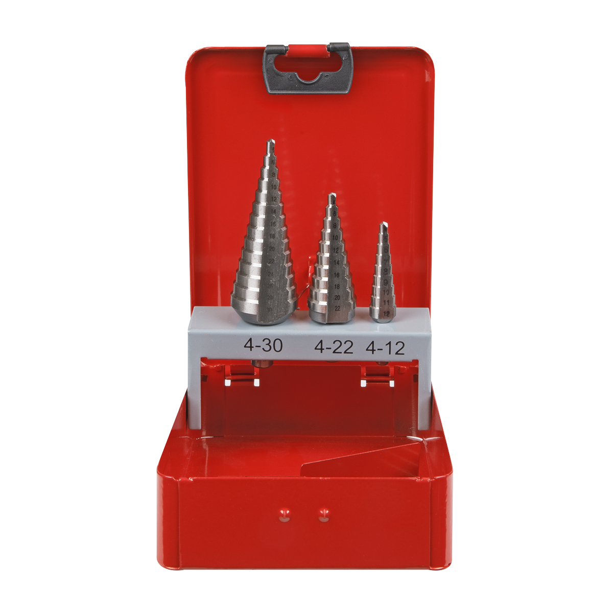 Sealey 3pc Double Flute HSS M2 Step Drill Bit Set AK4733