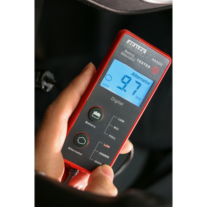 Sealey 12V Battery & Alternator Tester - LCD Screen AK500