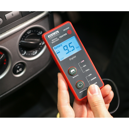 Sealey 12V Battery & Alternator Tester - LCD Screen AK500