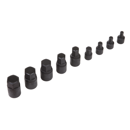 Sealey 9pc 1/4" & 3/8"Sq Drive Low Profile Hex Impact Socket Bit Set AK5525