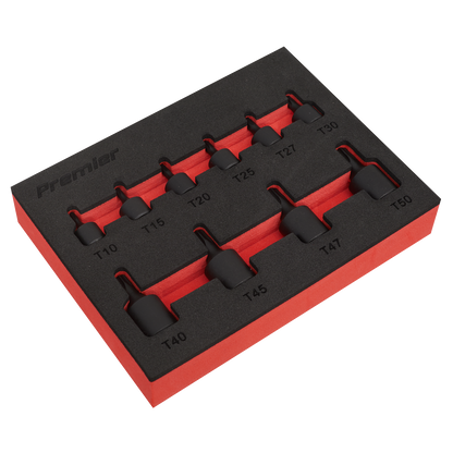 Sealey 10pc 1/4" & 3/8"Sq Drive Low Profile Impact TRX-Star* Socket Bit Set AK5526