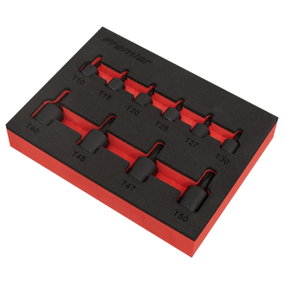 Sealey 10pc 1/4" & 3/8"Sq Drive Low Profile Impact TRX-Star* Socket Bit Set AK5526