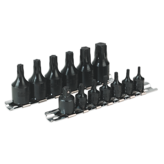 Sealey 13pc 1/4" & 3/8"Sq Drive TRX-Star* Socket Bit Set AK5584