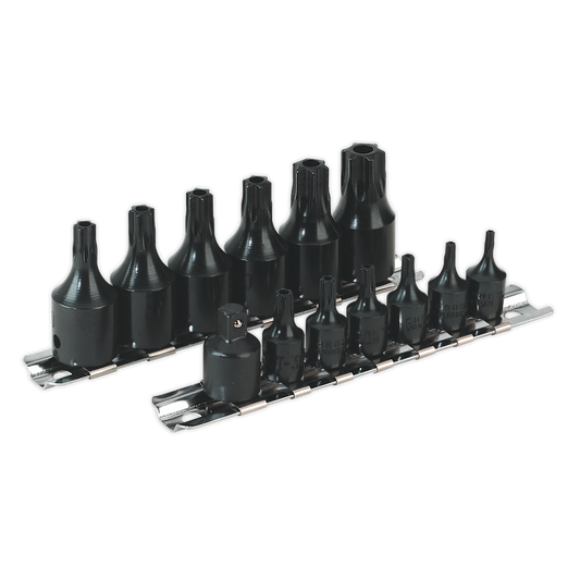 Sealey 13pc 1/4" & 3/8"Sq Drive TRX-Star* Security Socket Bit Set AK5585