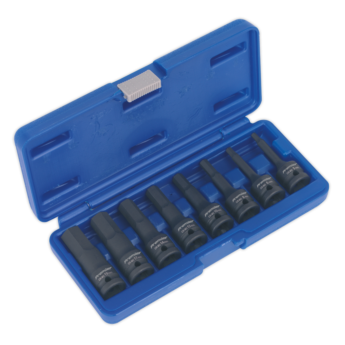 Sealey 8pc 1/2"Sq Drive Hex Impact Socket Bit Set AK5601