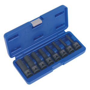 Sealey 8pc 1/2"Sq Drive Hex Impact Socket Bit Set AK5601