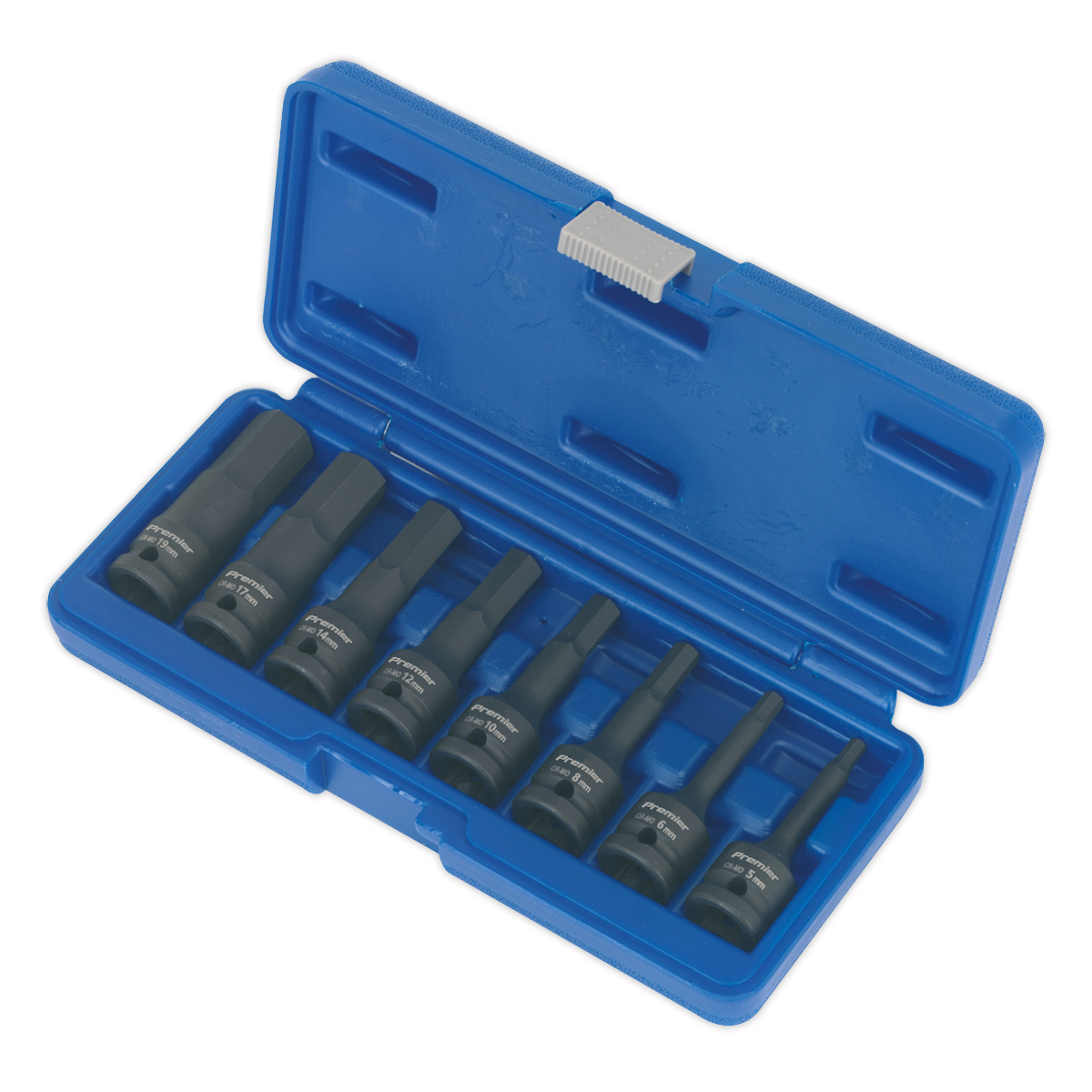 Sealey 8pc 1/2"Sq Drive Hex Impact Socket Bit Set AK5601