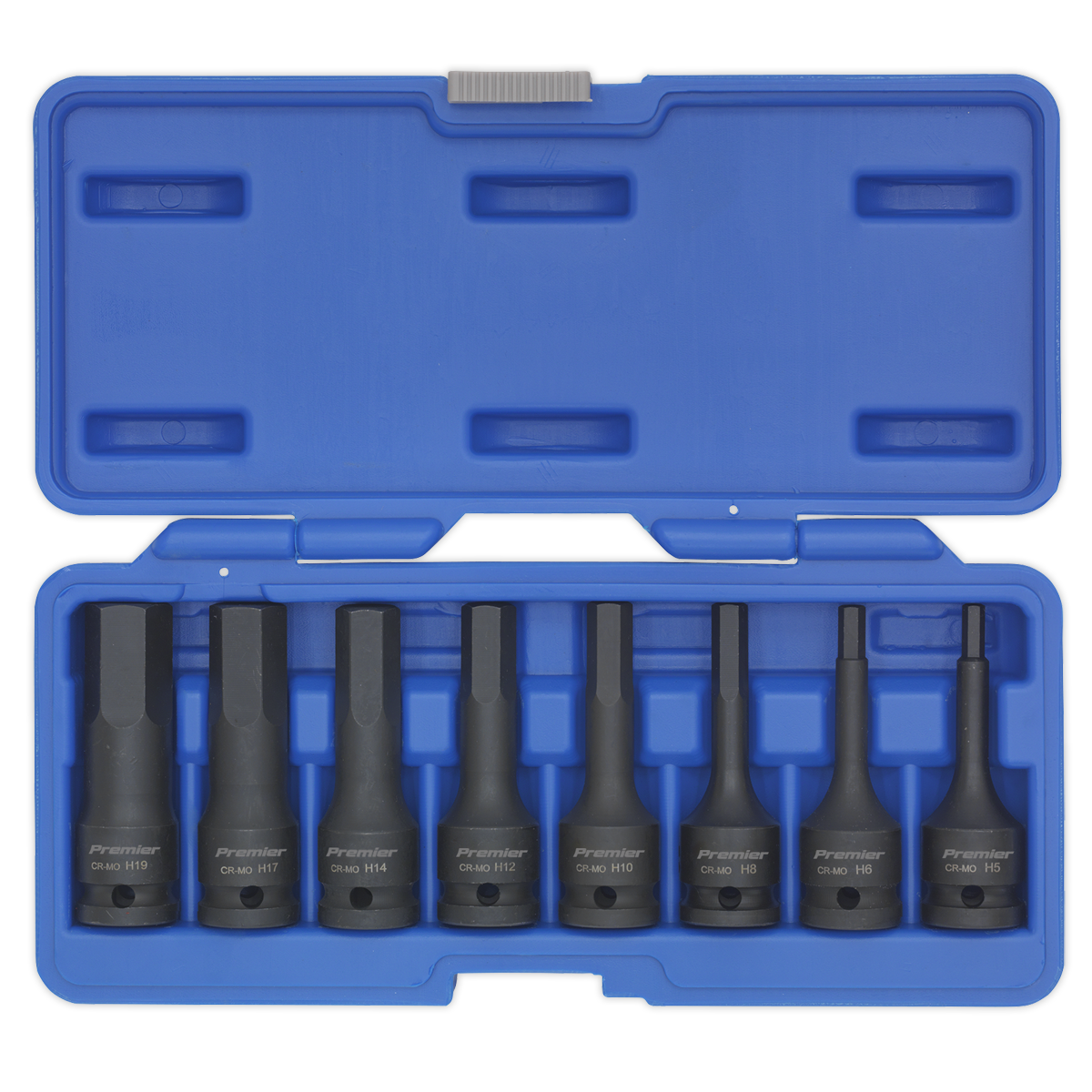 Sealey 8pc 1/2"Sq Drive Hex Impact Socket Bit Set AK5601