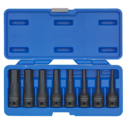 Sealey 8pc 1/2"Sq Drive Hex Impact Socket Bit Set AK5601