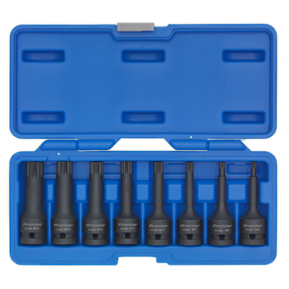 Sealey 8pc 1/2"Sq Drive Impact Spline Socket Bit Set AK5604
