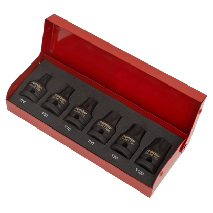 Sealey 6pc 1/2"Sq Drive Low Profile Impact TRX-Star* Socket Bit Set AK5607