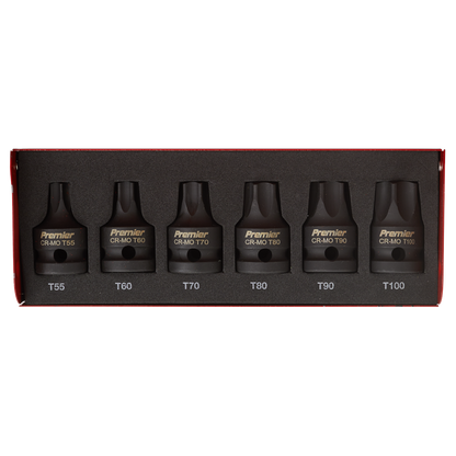 Sealey 6pc 1/2"Sq Drive Low Profile Impact TRX-Star* Socket Bit Set AK5607