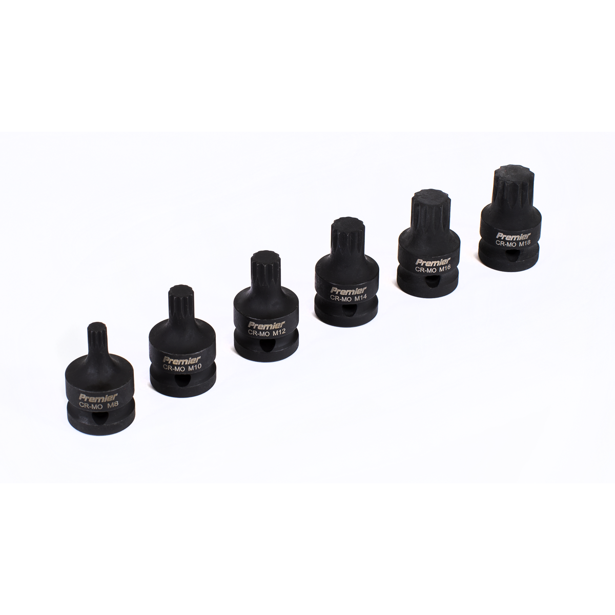 Sealey 6pc 1/2"Sq Drive Impact Spline Socket Bit Set AK5608