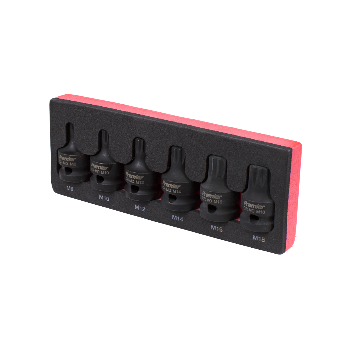 Sealey 6pc 1/2"Sq Drive Impact Spline Socket Bit Set AK5608