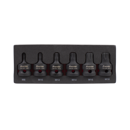 Sealey 6pc 1/2"Sq Drive Impact Spline Socket Bit Set AK5608