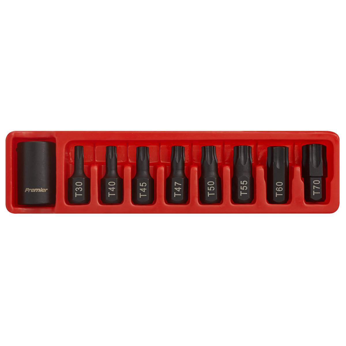 Sealey 9pc 1/2"Sq Drive Impact TRX-Star* Bit & Holder Set AK5610