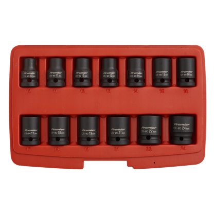 Sealey 13pc 1/2"Sq Drive 12pt Impact Socket Set AK5614M