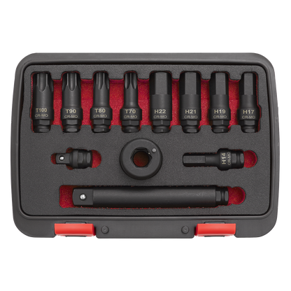 Sealey 12pc 3/4"Sq Drive Impact Socket Bit & Accessories Set AK5617