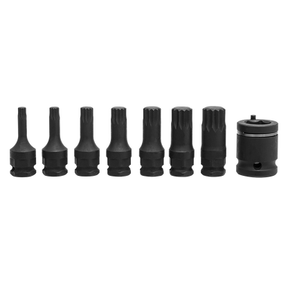 Sealey 8pc 3/8"Sq Drive Spline Impact Socket Bit Set AK5622