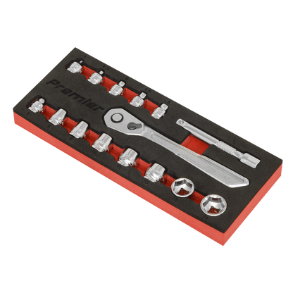Sealey 15pc 1/4"Sq Drive Low Profile Socket Set - Platinum Series AK5783