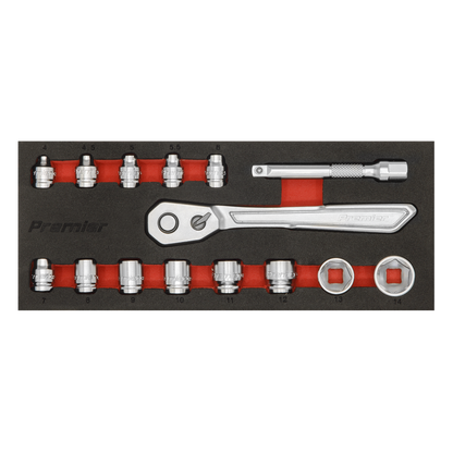 Sealey 15pc 1/4"Sq Drive Low Profile Socket Set - Platinum Series AK5783