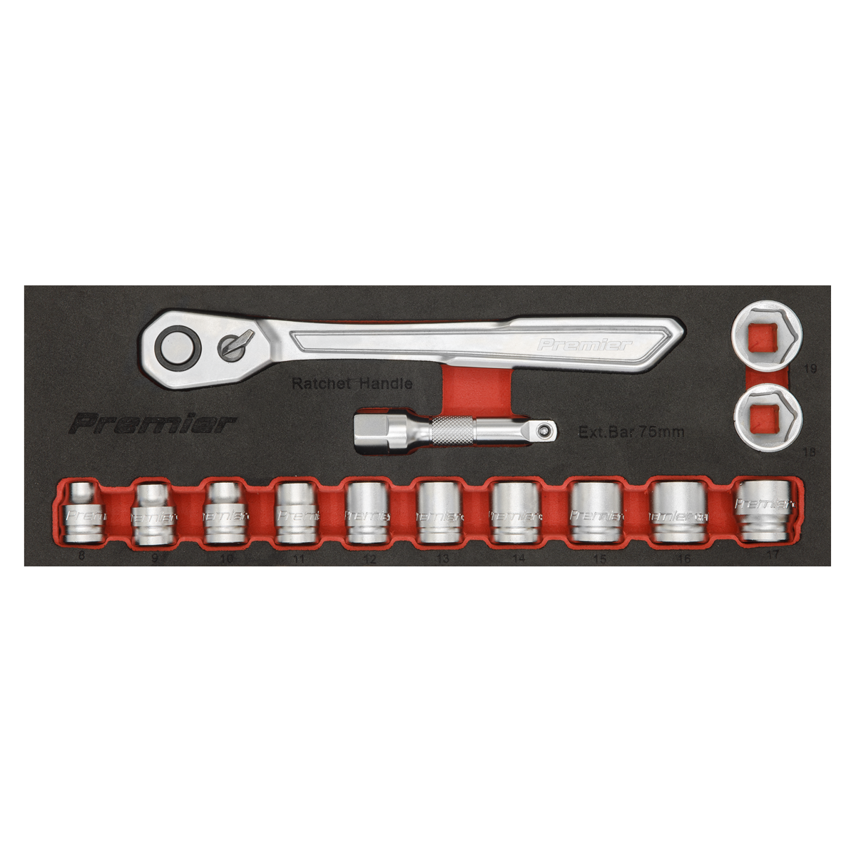 Sealey 14pc 3/8"Sq Drive Low Profile Socket Set - Platinum Series AK5785