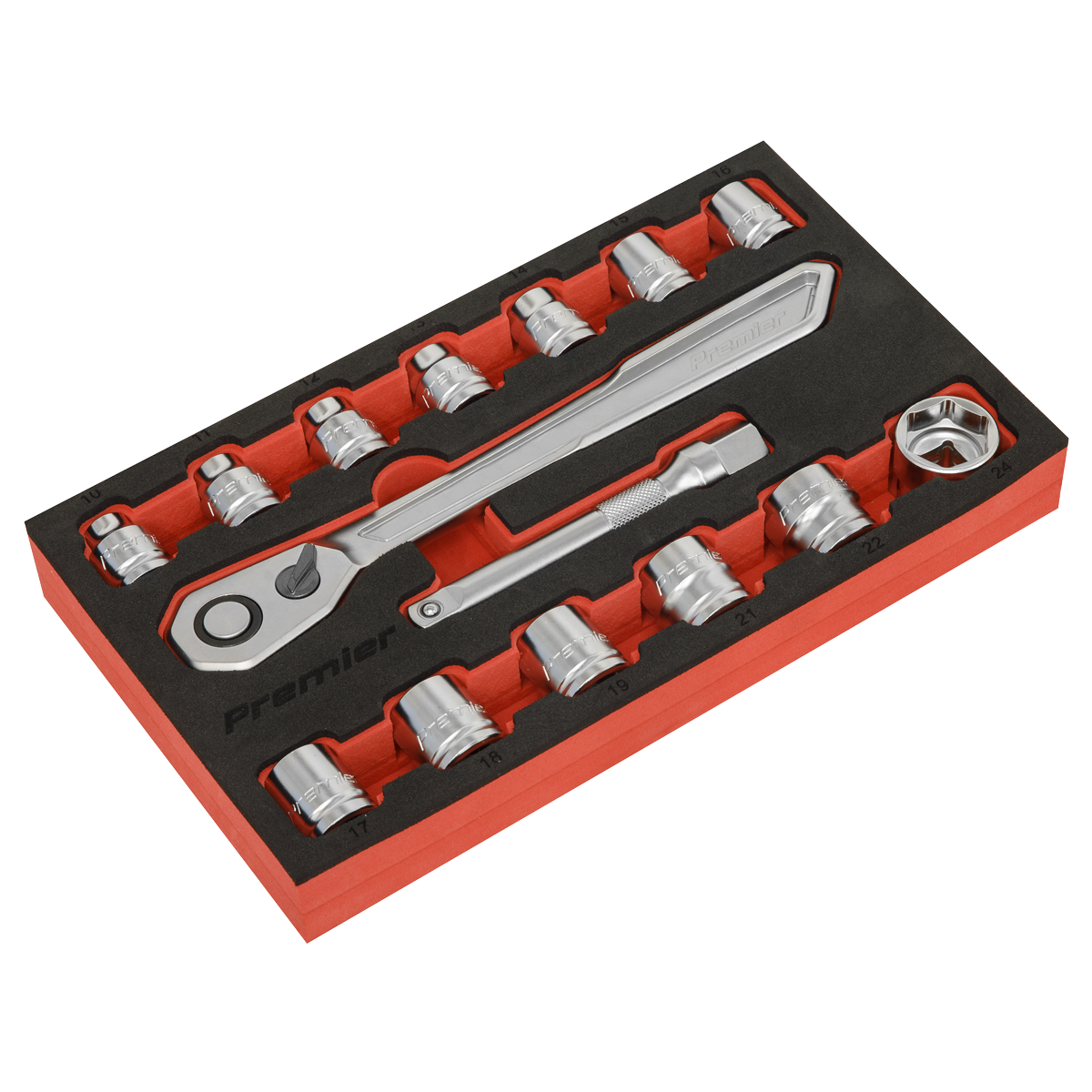 Sealey 15pc 1/2"Sq Drive Low Profile Socket Set - Platinum Series AK5787