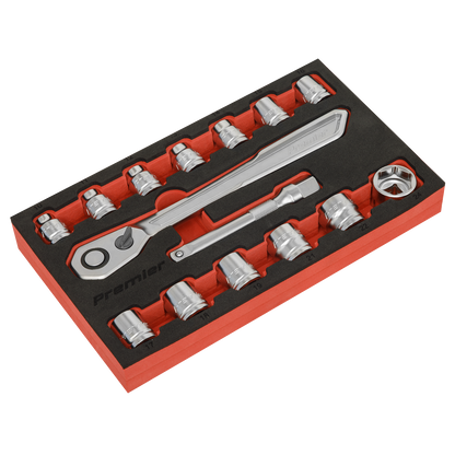 Sealey 15pc 1/2"Sq Drive Low Profile Socket Set - Platinum Series AK5787