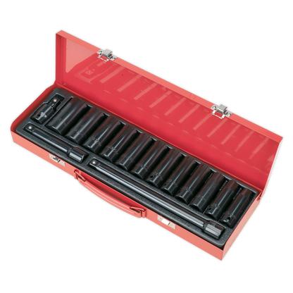 Sealey 15pc 1/2"Sq Drive Deep Impact Socket Set AK5815M