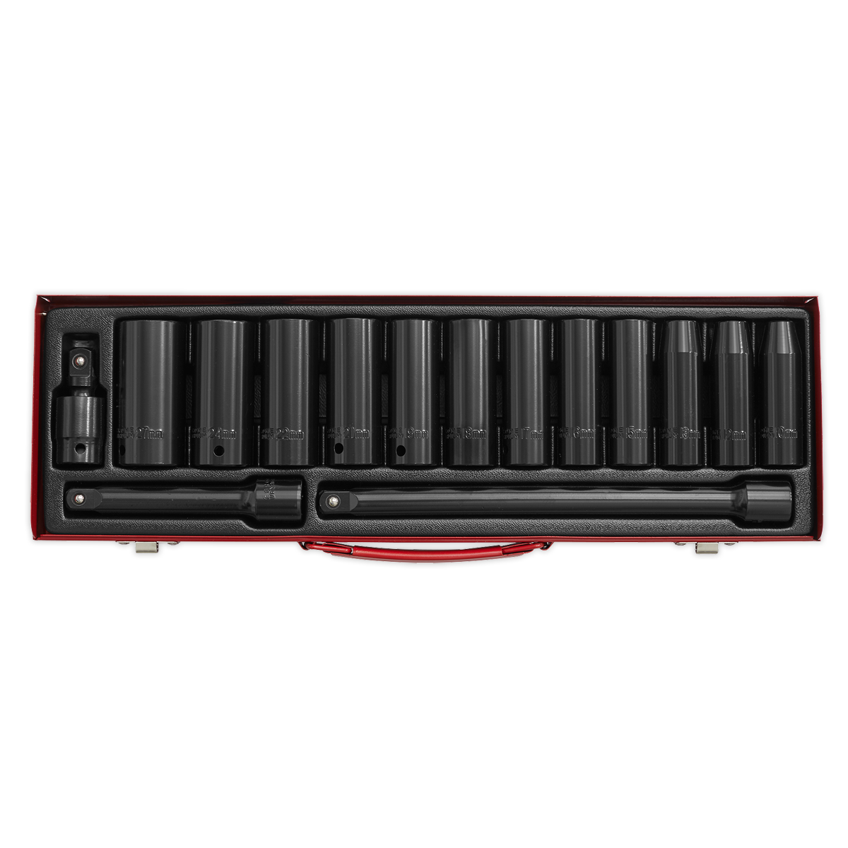Sealey 15pc 1/2"Sq Drive Deep Impact Socket Set AK5815M