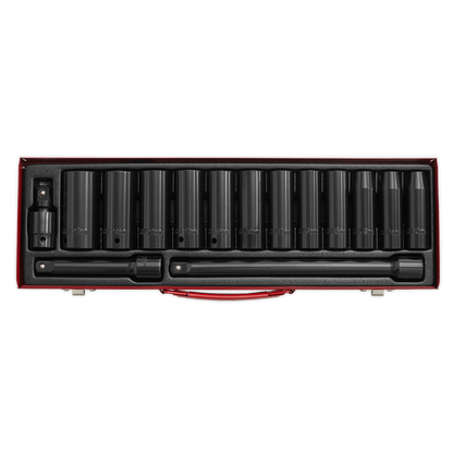 Sealey 15pc 1/2"Sq Drive Deep Impact Socket Set AK5815M