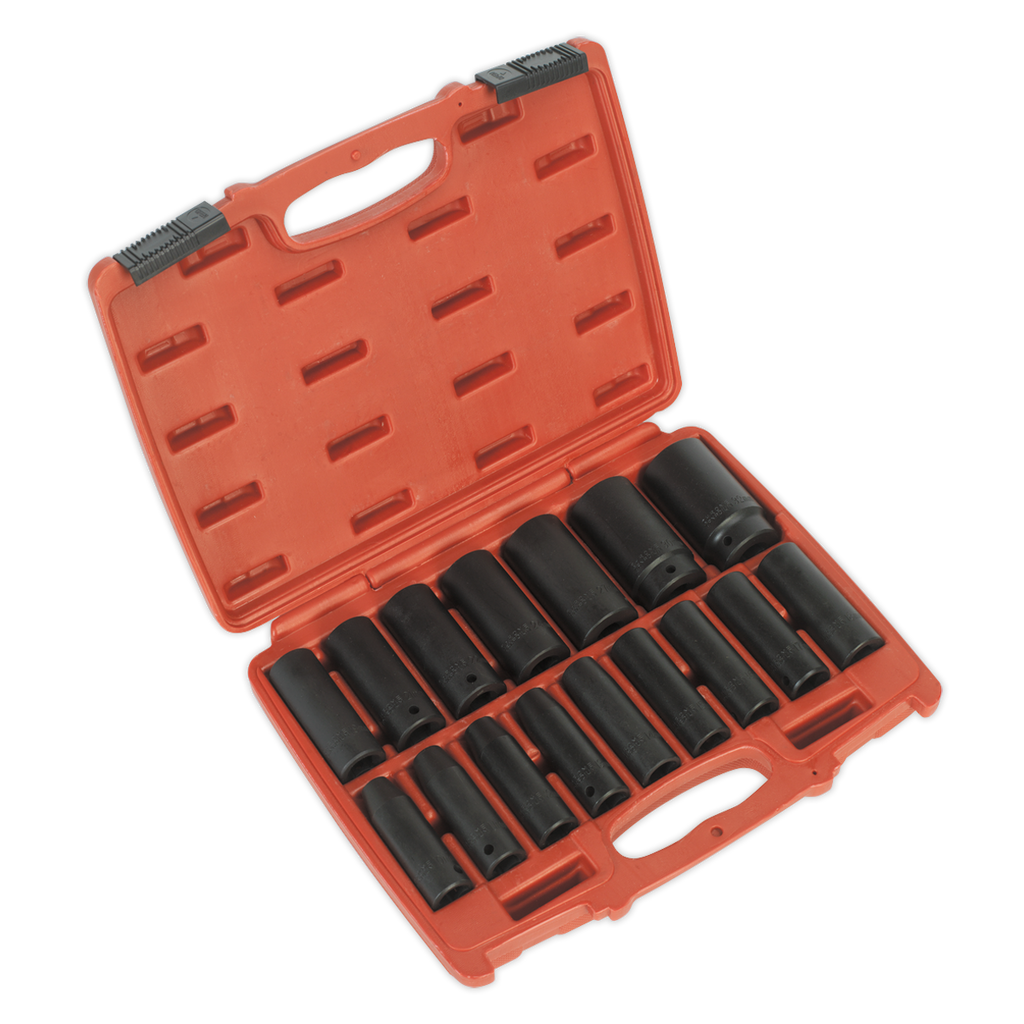 Sealey 16pc 1/2"Sq Drive Deep Impact Socket Set AK5816M