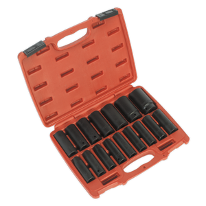 Sealey 16pc 1/2"Sq Drive Deep Impact Socket Set AK5816M