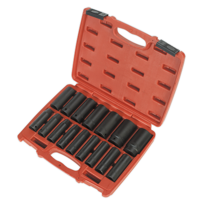 Sealey 16pc 1/2"Sq Drive Deep Impact Socket Set AK5816M