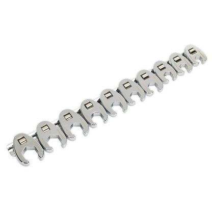 Sealey 10pc 3/8"Sq Drive Crow's Foot Spanner Set AK598