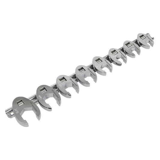 Sealey 8pc 3/8"Sq Drive Crow's Foot Spanner Set - Imperial AK599