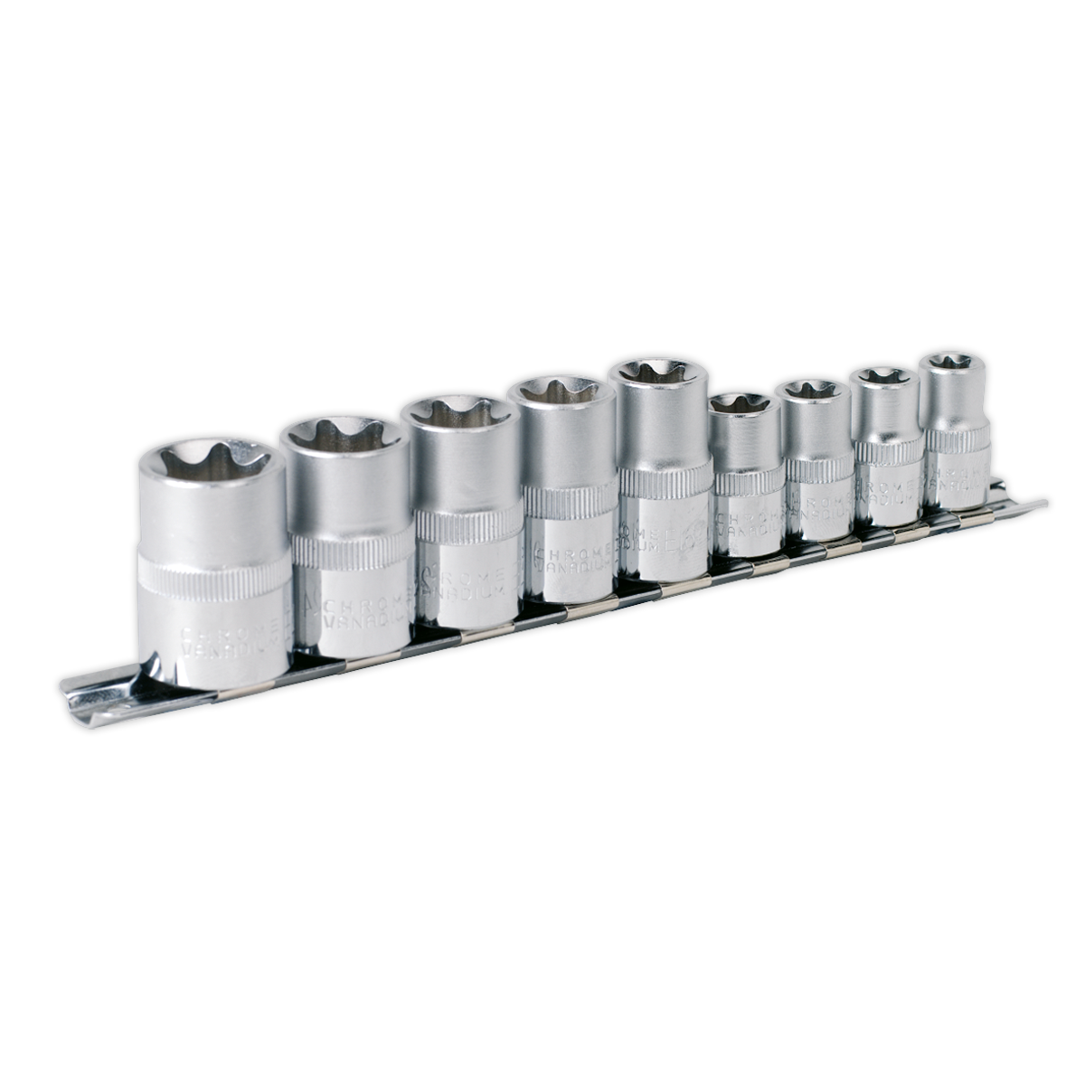 Sealey 9pc 3/8" & 1/2"Sq Drive TRX-Star* Socket Set - E10-E14 & E16-E24 AK617