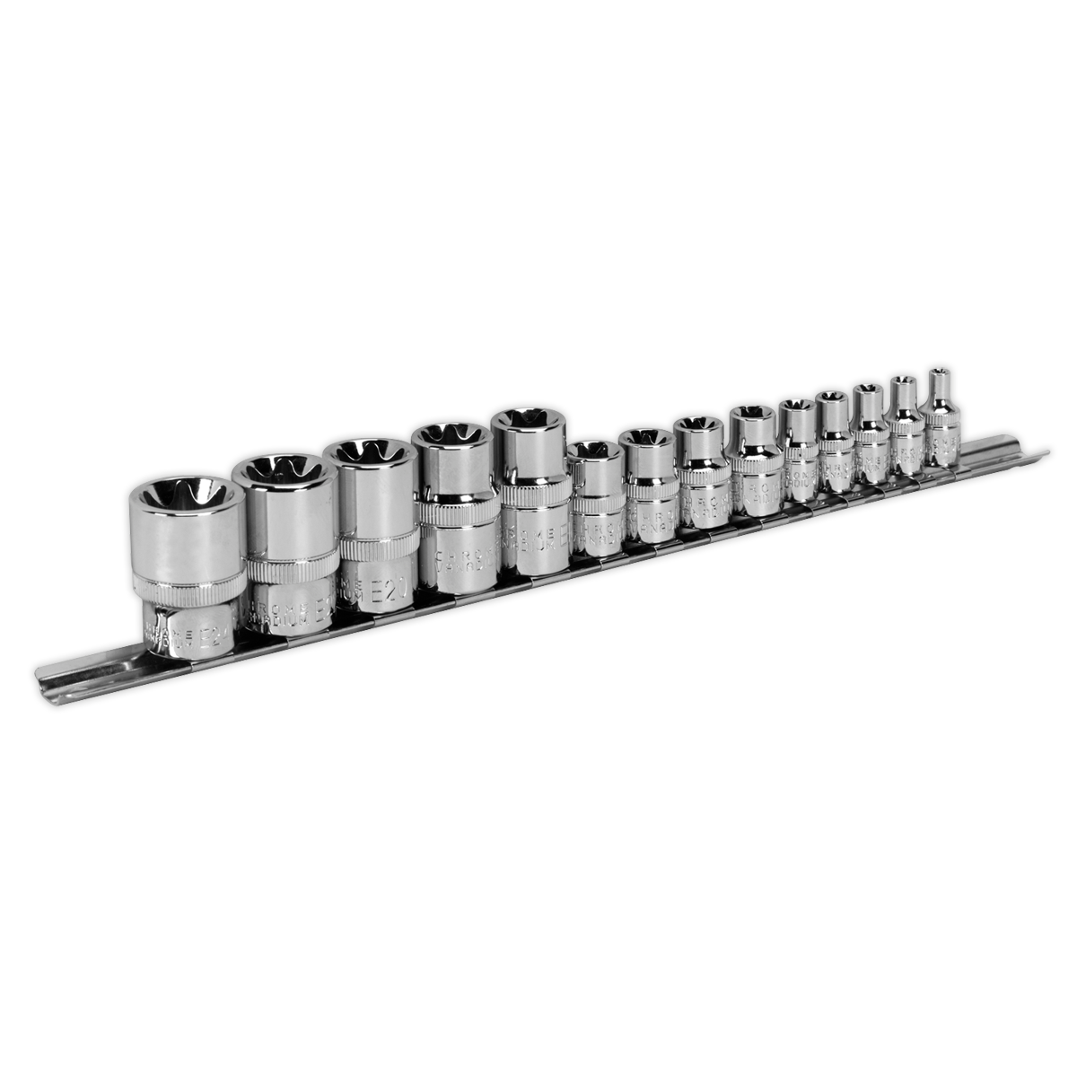 Sealey 14pc 1/4", 3/8" & 1/2"Sq Drive TRX-Star* Socket Set - E4-E24 AK618