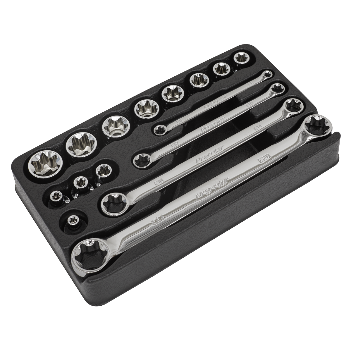 Sealey 16pc 3/8"Sq Drive TRX-Star* Socket & Spanner Set AK61801