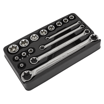 Sealey 16pc 3/8"Sq Drive TRX-Star* Socket & Spanner Set AK61801