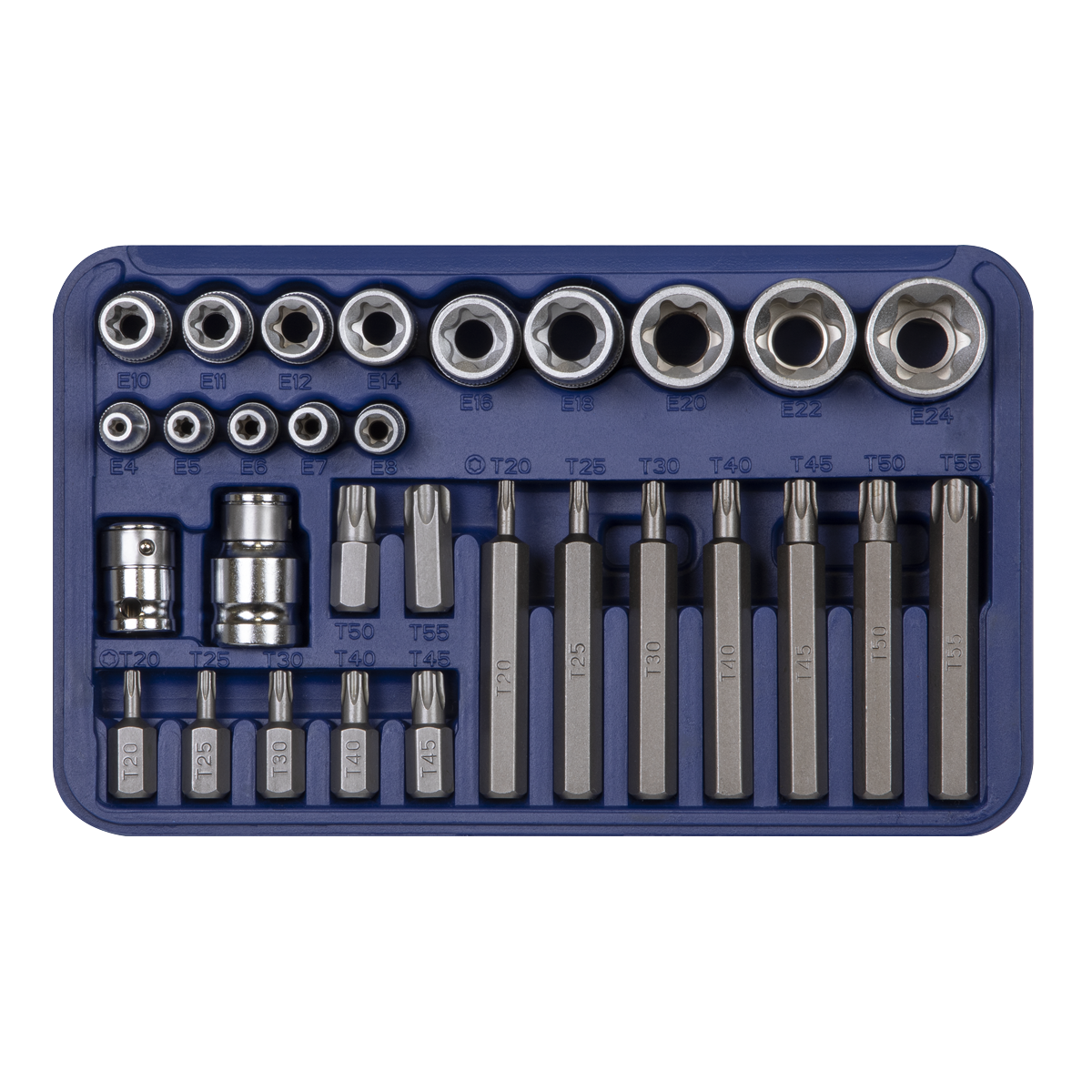 Sealey 30pc 1/4", 3/8" & 1/2"Sq Drive TRX-Star* Socket & Bit Set AK619