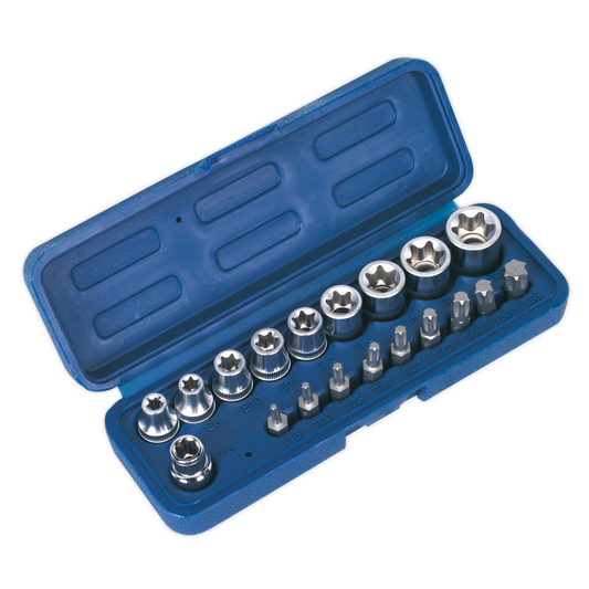 Sealey 19pc 3/8"Sq Drive TRX-Star* Socket & Bit Set AK6191