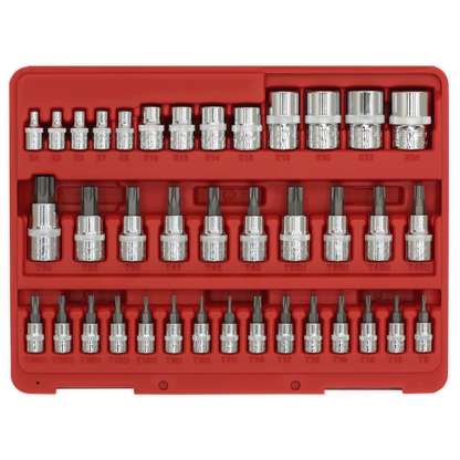 Sealey 38pc 1/4", 3/8" & 1/2"Sq Drive TRX-Star* Socket & Security Socket Bit Set AK6197