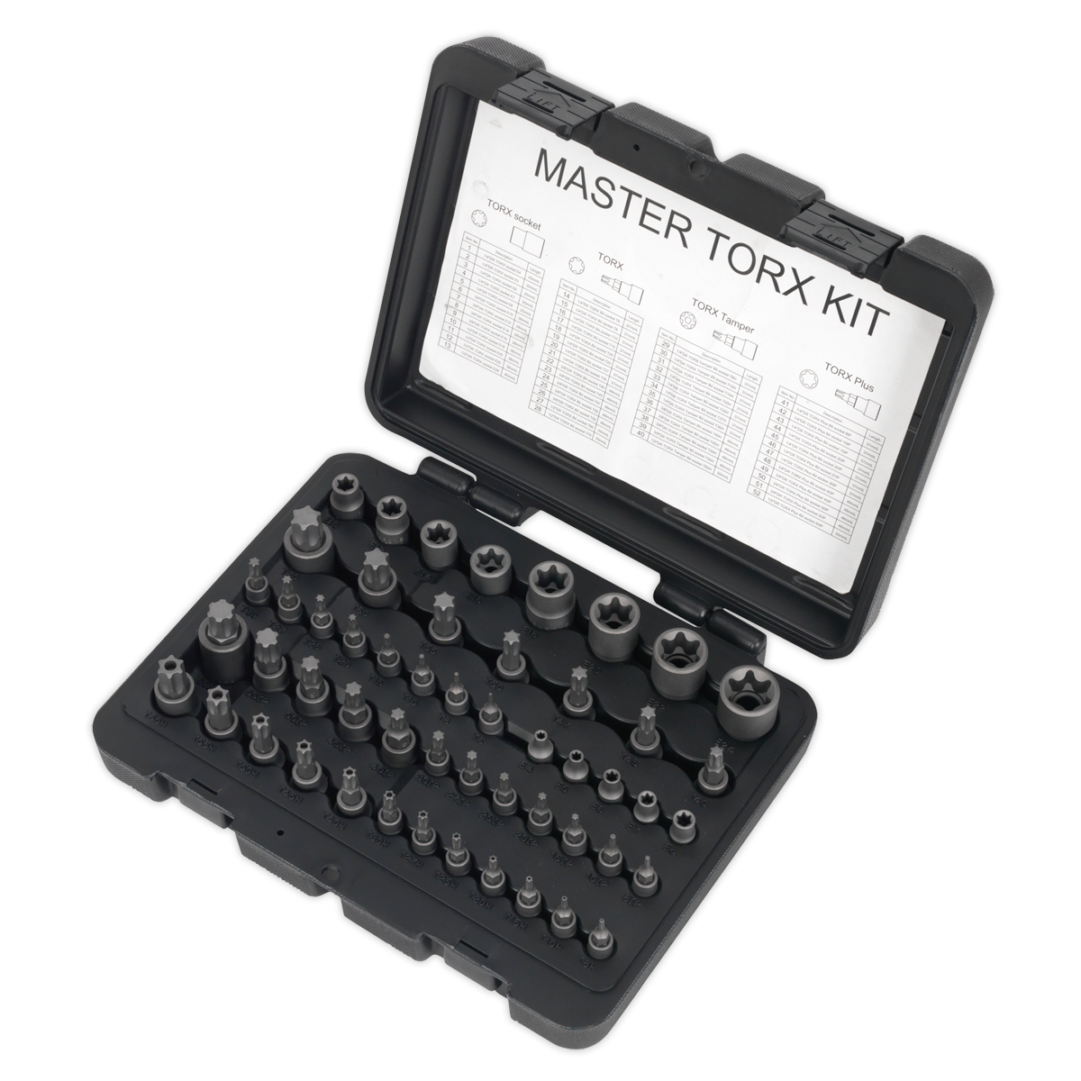 Sealey 52pc 1/4", 3/8" & 1/2"Sq Drive TRX-Star* Master Socket Set AK6199
