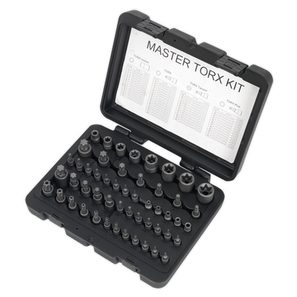 Sealey 52pc 1/4", 3/8" & 1/2"Sq Drive TRX-Star* Master Socket Set AK6199