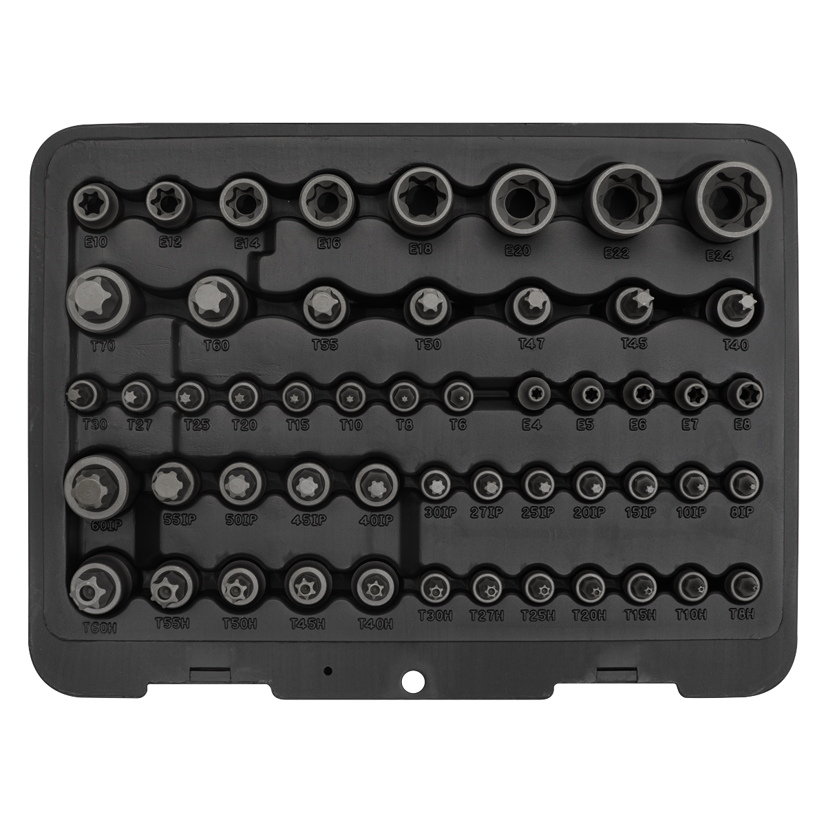Sealey 52pc 1/4", 3/8" & 1/2"Sq Drive TRX-Star* Master Socket Set AK6199
